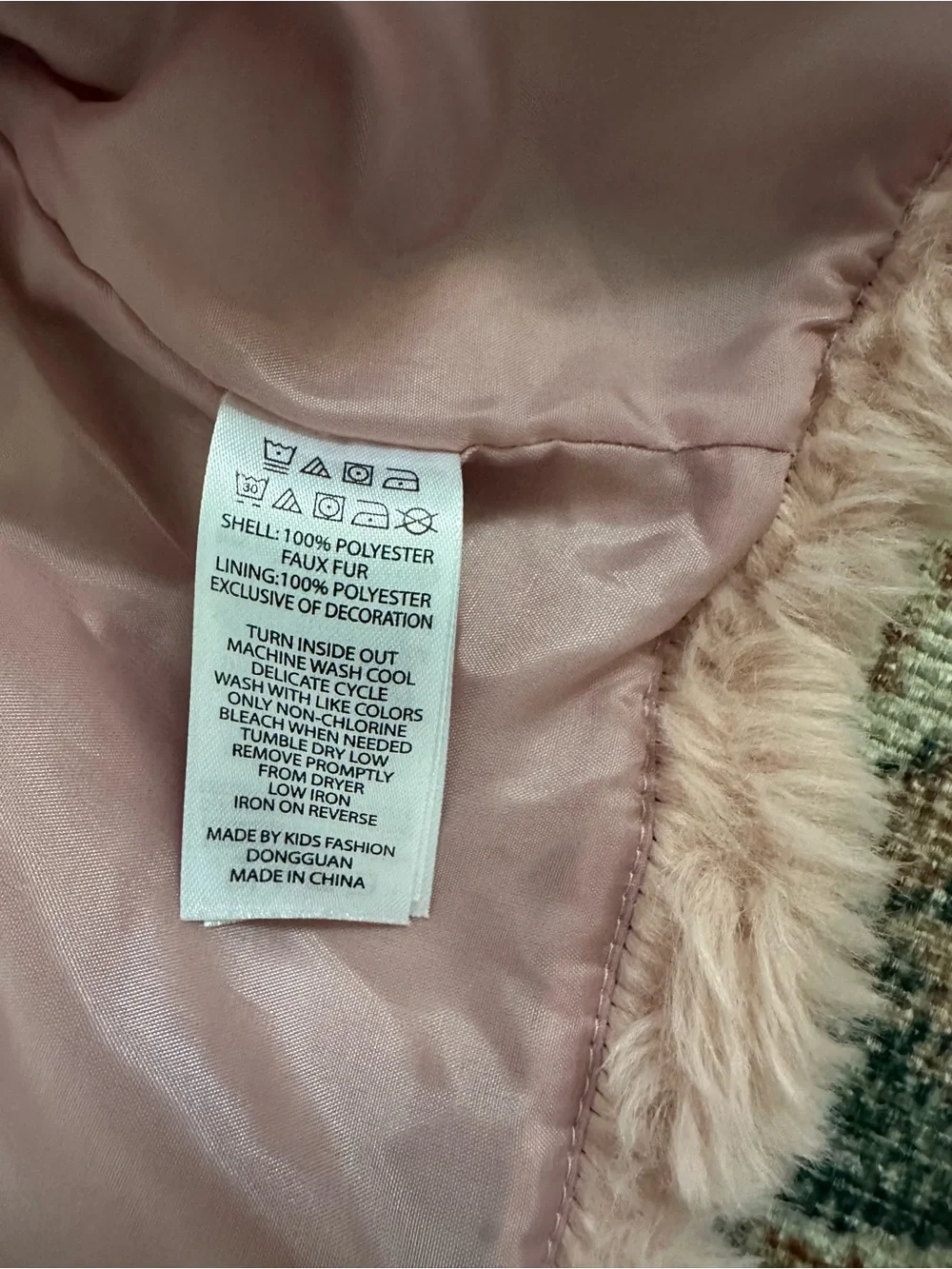 cupcakes & cashmere Plush Pink Faux Fur Kids Jacket